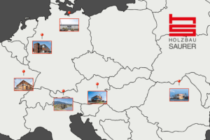 Referenz Holzbau Saurer Karte Bauvorhaben Standorte Egger